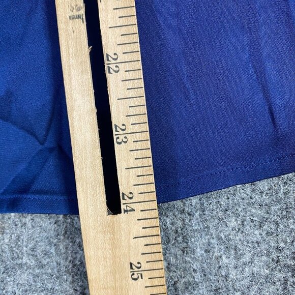 Vince Womens Shirt M Blue Silk Boat Neck 3/4 Sleeves - Picture 8 of 11